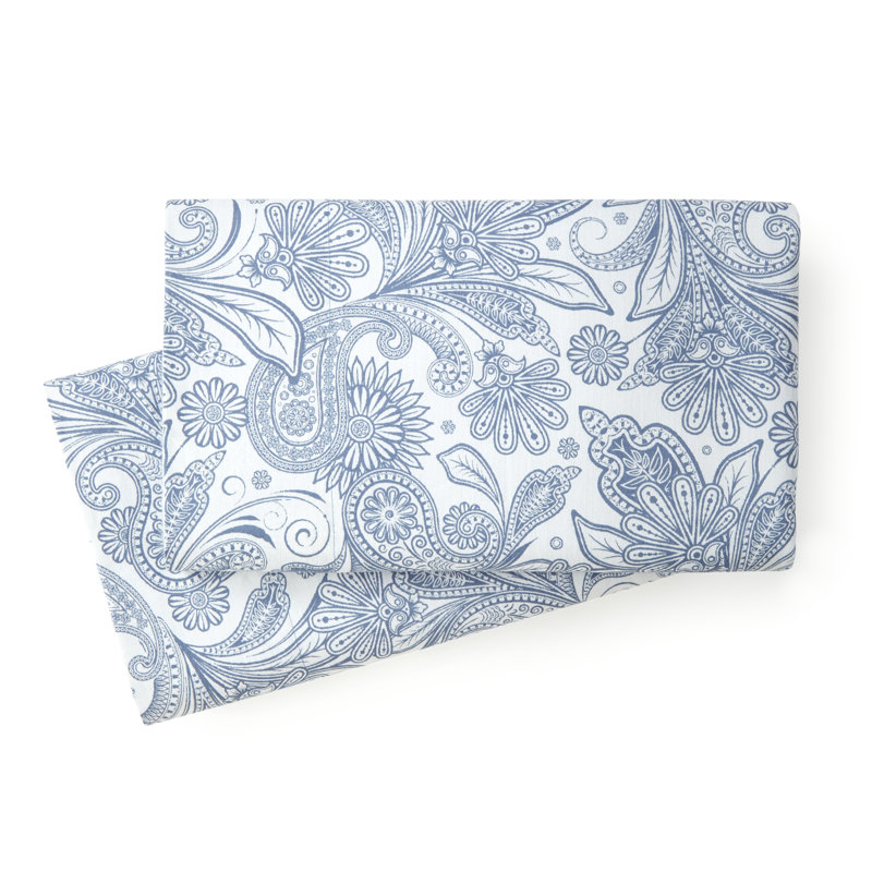 Housse de coussin en microfibre Paisley, Taie d'oreiller très grand / très grand californ, Bleu