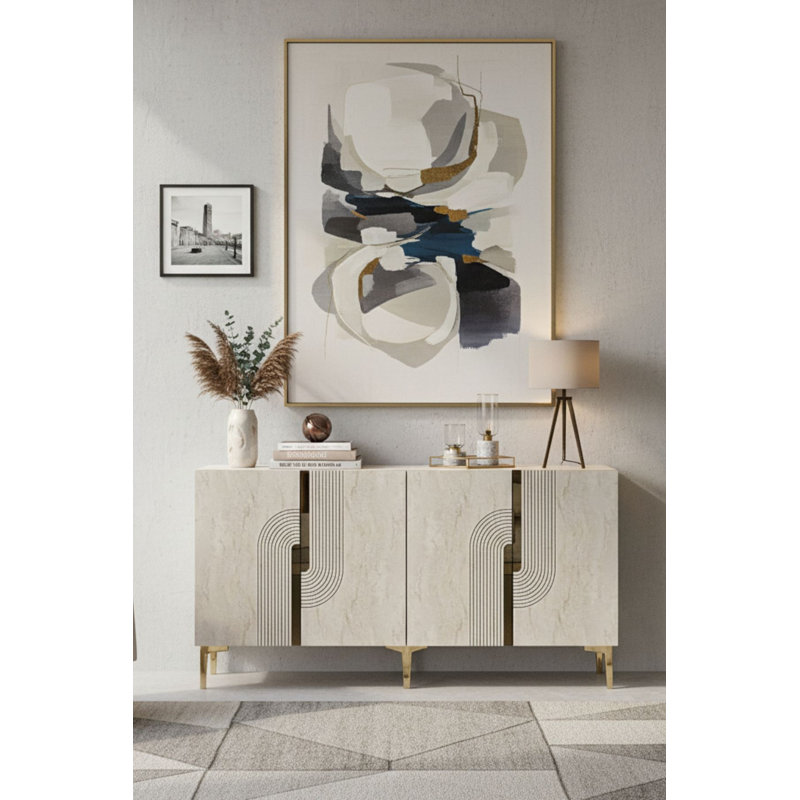 Console, Beige/Gold