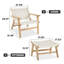 Chaise longue de patio en bois massif avec repose-pieds-265264575