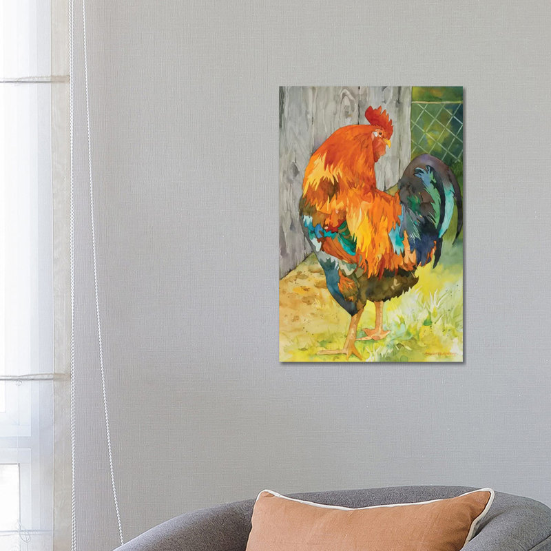 " Rooster Pen " by Annelein Beukenkamp, Wrapped Canvas, No Matte, 26" H x 18" W x 1.5" D