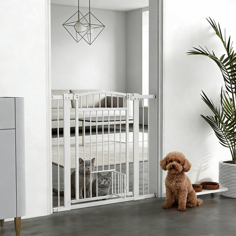 Pet Gate,Extra Wide Walk Through Dog Gate w/ Cat Door