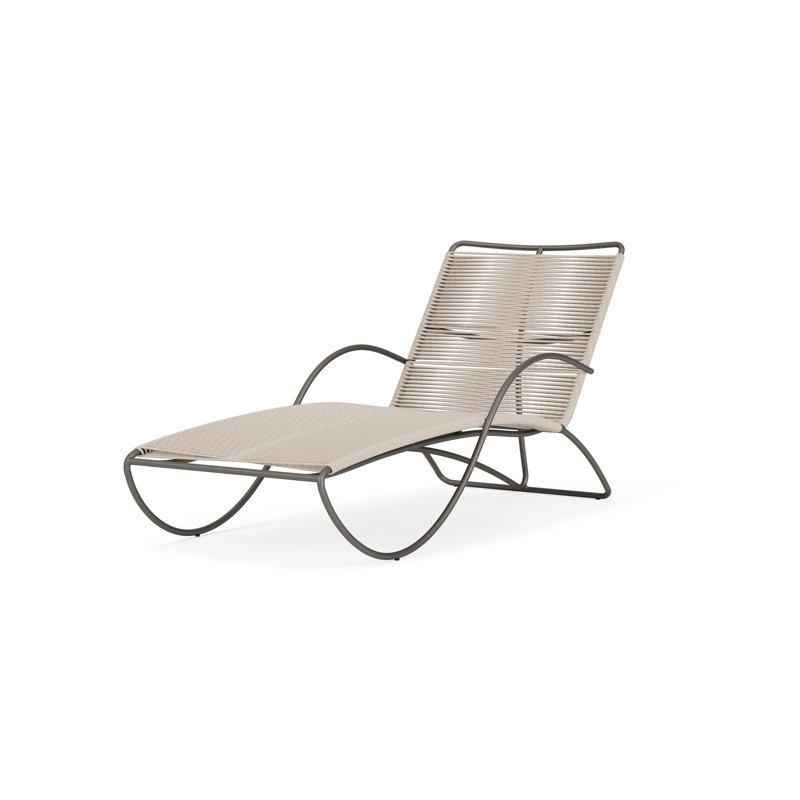 Walter Lamb Outdoor Chaise Lounge, Pebble/Mica