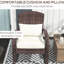 Fauteuil à bascule blanc crème pour véranda, avec dossier haut, coussin d'assise moelleux et oreiller, idéal pour jardin, balcon ou terrasse.