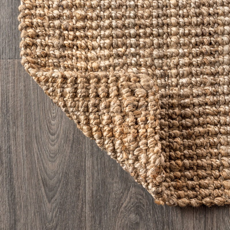Pata Hand Woven Chunky Jute Natural Rug, Runner 2' x 14'