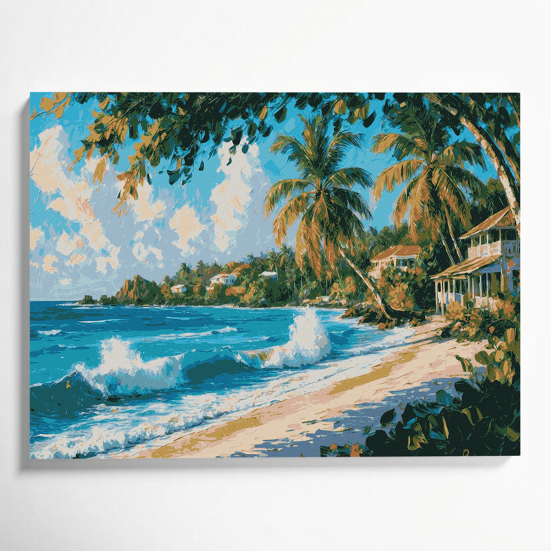 Cities Barbados Blue Canvas Wall Art