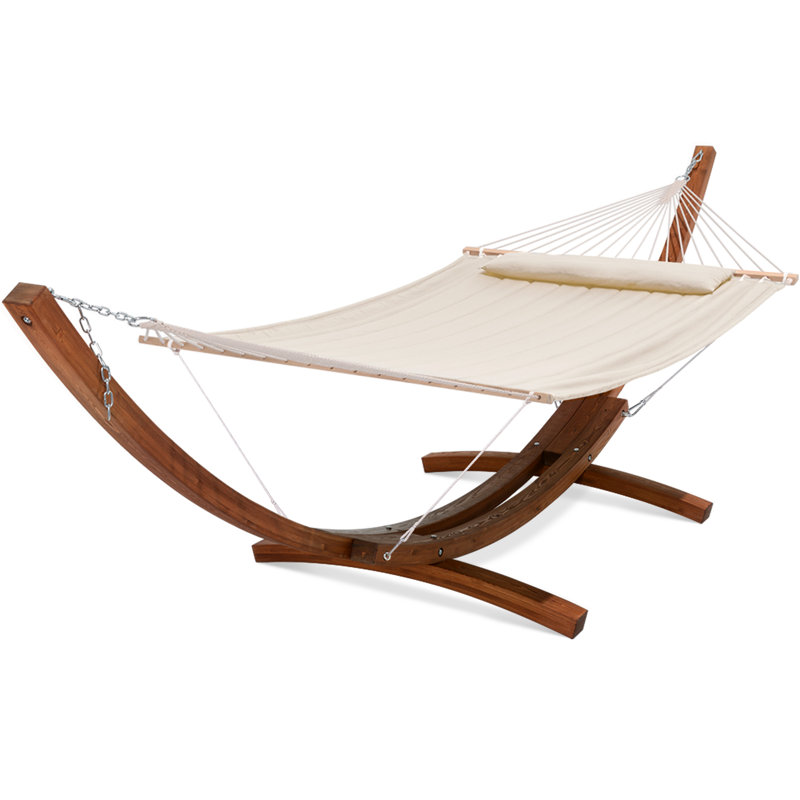 Hamac double avec support Volkrad, Beige uni