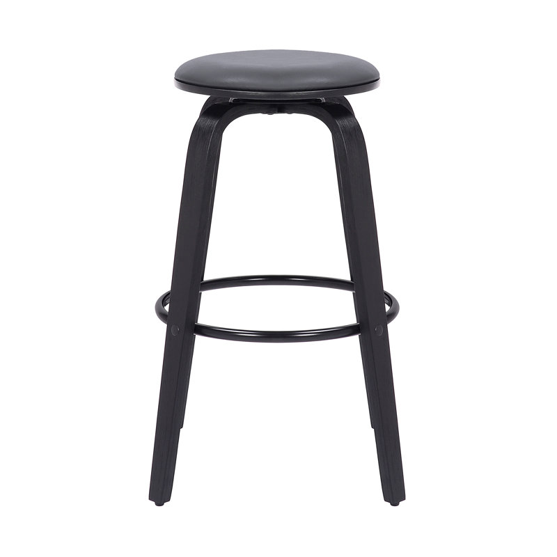 Tabouret de bar pivotant peu encombrant, rembourré gris, cuisine moderne de style Mid-Century
