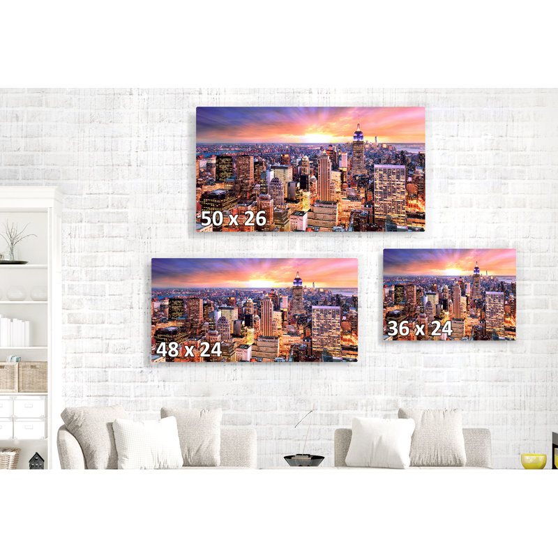 «Kerriana New York City NYC Cityscape in Glowing Light», reproduction de photo sur toile tendue, H 24 po x l 36 po x 1,5 po