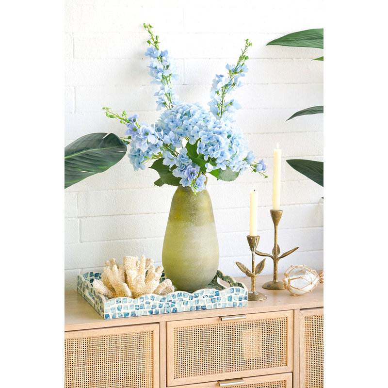Vase en verre D6.5x12.5 ", vert