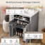 Meuble-lavabo de salle de bain 24 po avec lavabo en céramique, cadre, finition de peinture exquise, portes à fermeture douce, rangement réglable et poignées en aluminium noir pour une solution de rangement intelligent de 24 po, structure en bois massif,