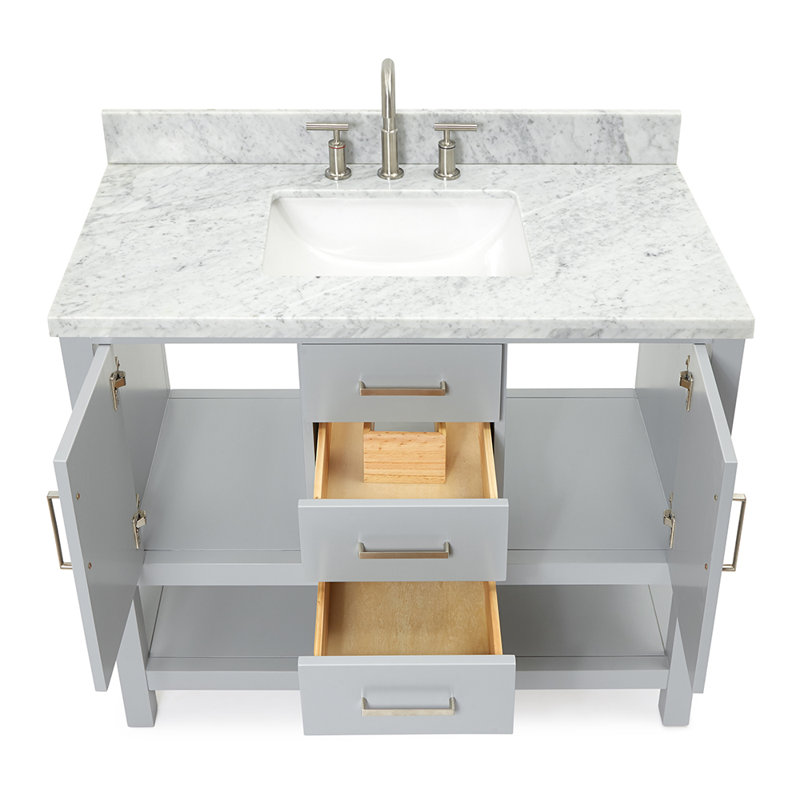 Ensemble de meuble-lavabo simple 43 po Abby, gris