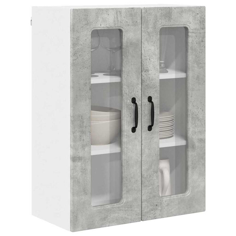 Vidaxl Kitchen Wall Cabinet Sonoma Oak 60 X 31 X 80 Cm Engineered Wood, 80cm H x 60cm W x 31cm D, Concrete Grey