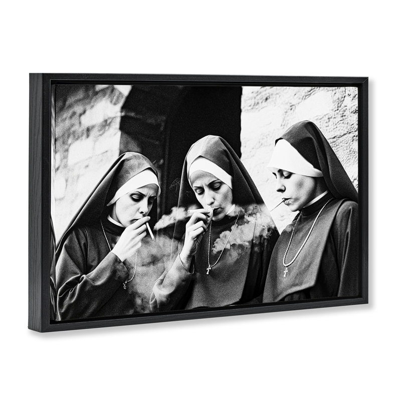 Cadre flottant de tabagisme, conception par Decent Exposures, H 17 po x l 25 po, Cadre flottant noir de jais