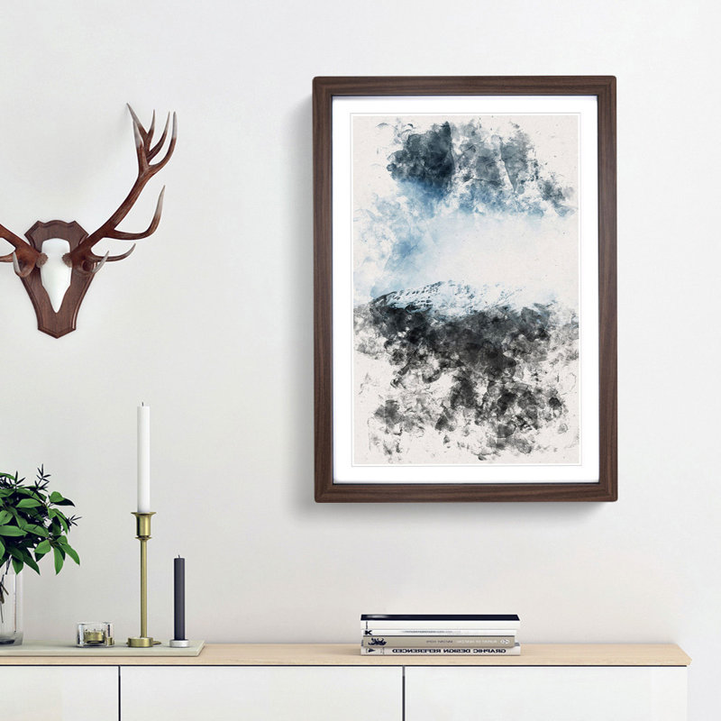 Snow Topped Mountain - Picture Frame Graphic Art Print, 33cm H x 24cm W x 2cm D, Walnut Framed