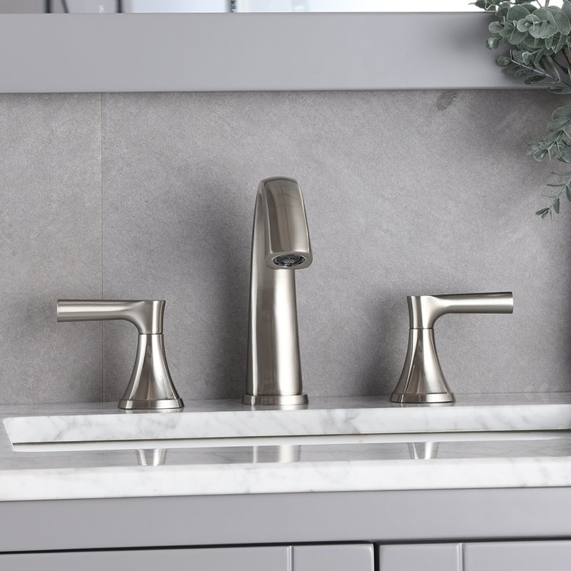 2-handle Bathroom Faucet with Drain Assembly, Brushed Nickel