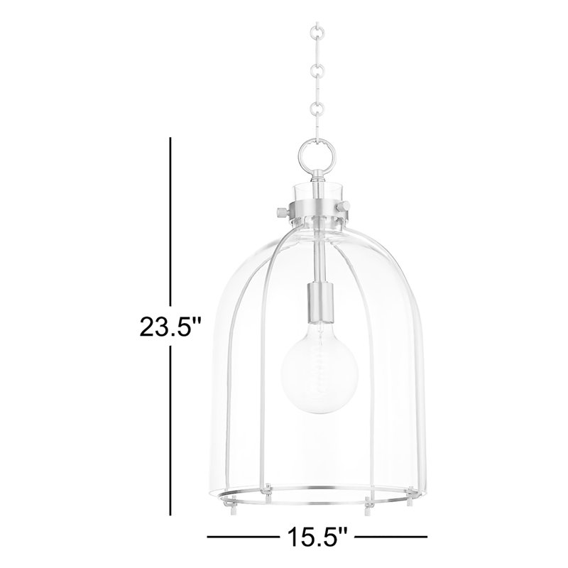 Luminaire suspendu 1 lumière Eldridge, Laiton vieilli