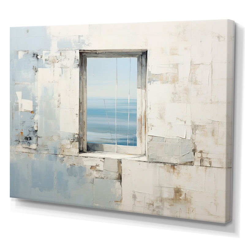 «Beach Windows Horizon II», reproduction d'art mural plage et océan, Toile tendue, 24" H x 32" W