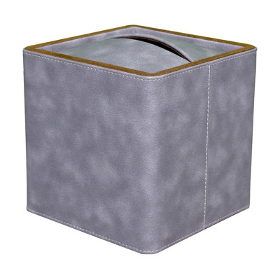 Housse pour boîte à mouchoirs en cuir double ton gris