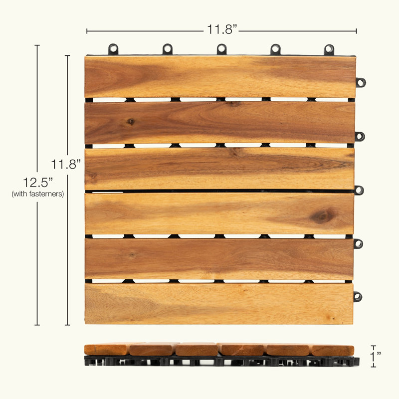 10 pièces de tuiles de patio à emboîtement 11,8 x 11,8 po pour plancher de jardin