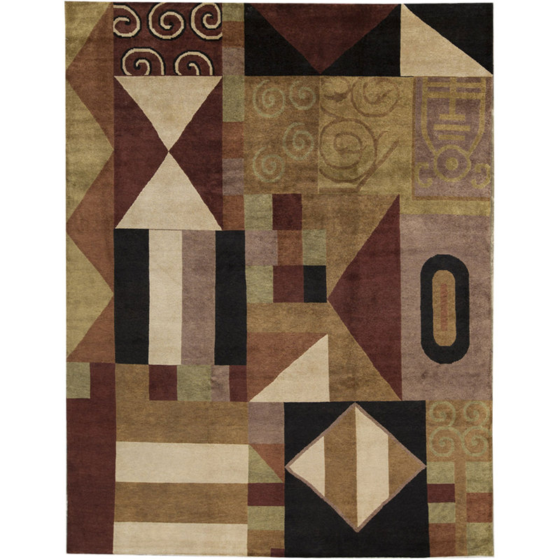 Tapis brun de haute qualité noué à la main