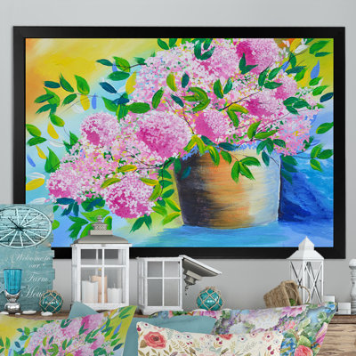 «Natural Lilac In Pot», reproduction sur toile avec cadre flottant