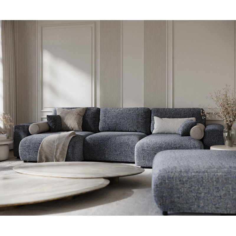 Six-seater panoramic sofa, Navy Canvas