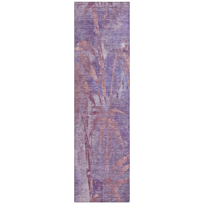 Machine Washable Indoor/Outdoor Lafferty ACN2222 Botanical Rug, Runner 2'3" x 7'6"