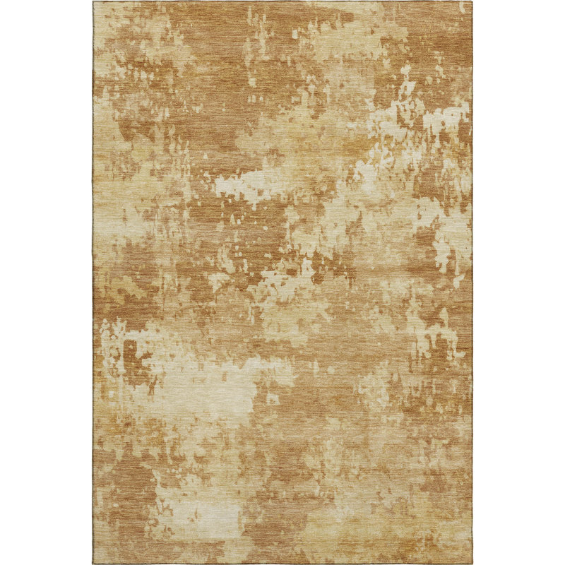 Premium Machine Washable Mayfield AMF2142 abstract Rug, 5' x 7'6", Copper