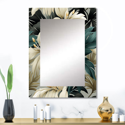 «Breesport», motif tropical tropical - miroir décoratif tropical, miroir mural tropical, impression sur métal