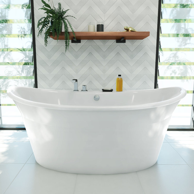 Baignoire de trempage autoportante en acrylique L 66 po x l 36 po