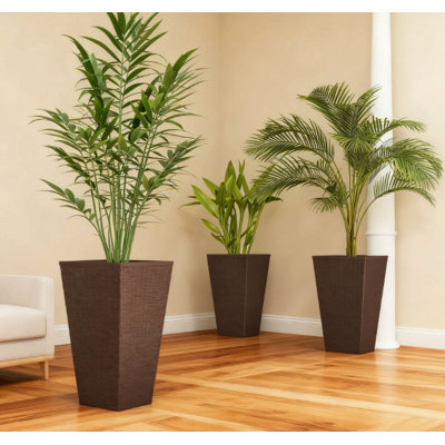 Outdoor Flower Plant Pots,Set Of 3 Tall Planters With Drainage Hole,For Outdoor And Indoor Planters