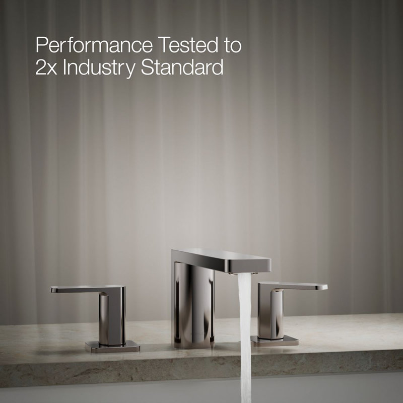 Parallel Two-Handle Deck-Mount Bath Faucet, Vibrant Titanium