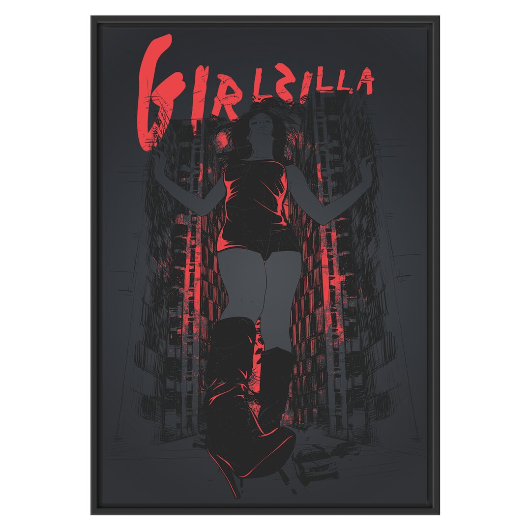 Gerahmtes Wandbild Girlzilla black