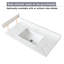 Bathroom Vanity Top 37 Inch White Sintered Stone With 4" High Backsplash And Rectangular Basin Sink 4-Inch Undermount