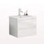 Ensemble de meuble-lavabo 24 po avec lavabo, armoire avec 2 grands tiroirs, système de fermeture en douceur, 2 grands tiroirs, conception sans poignée, assemblage facile, blanc brillant-1528765666