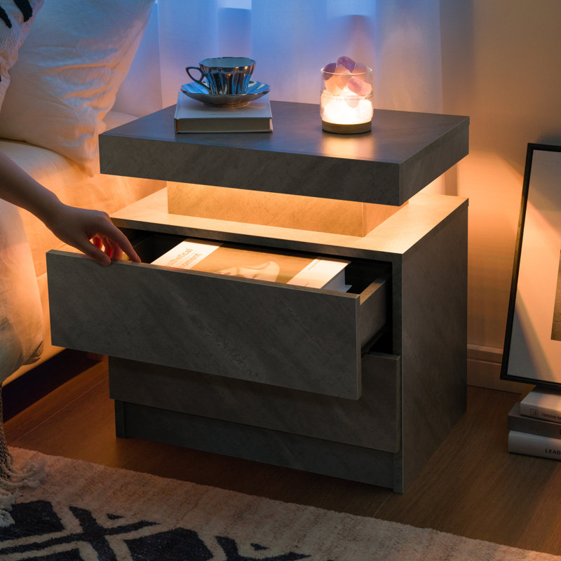 Jerleen 20'' W Nightstand, Gray