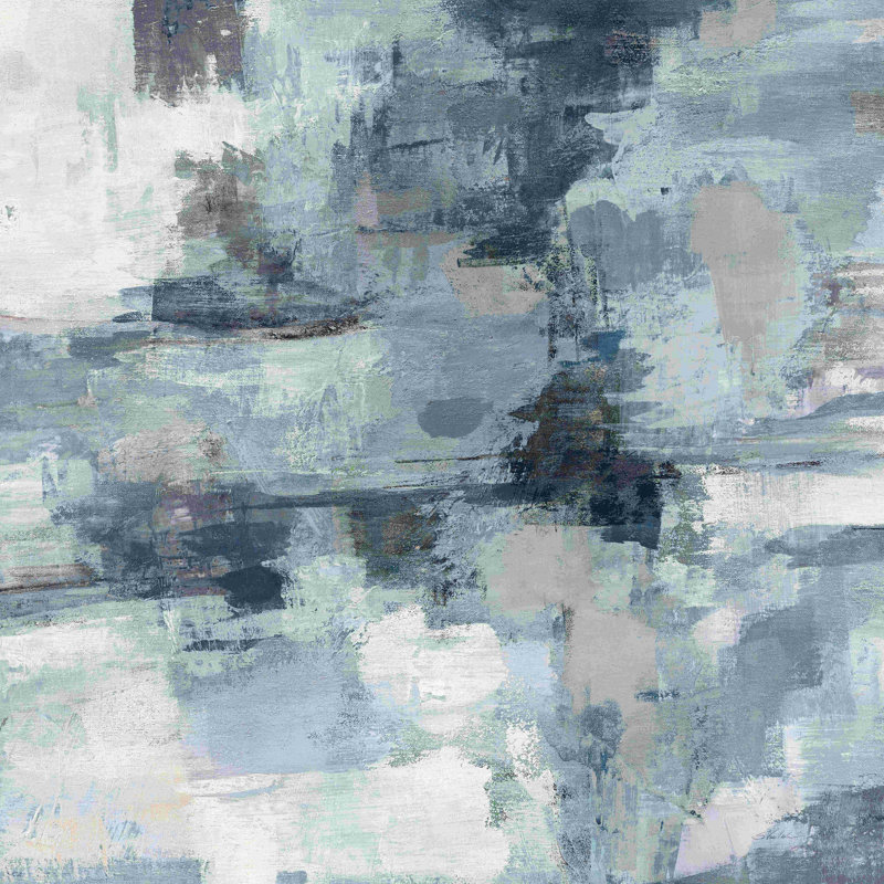 Dans les nuages indigo et gris, H 12 po x l 12 po, Non, Encadrement argenté
