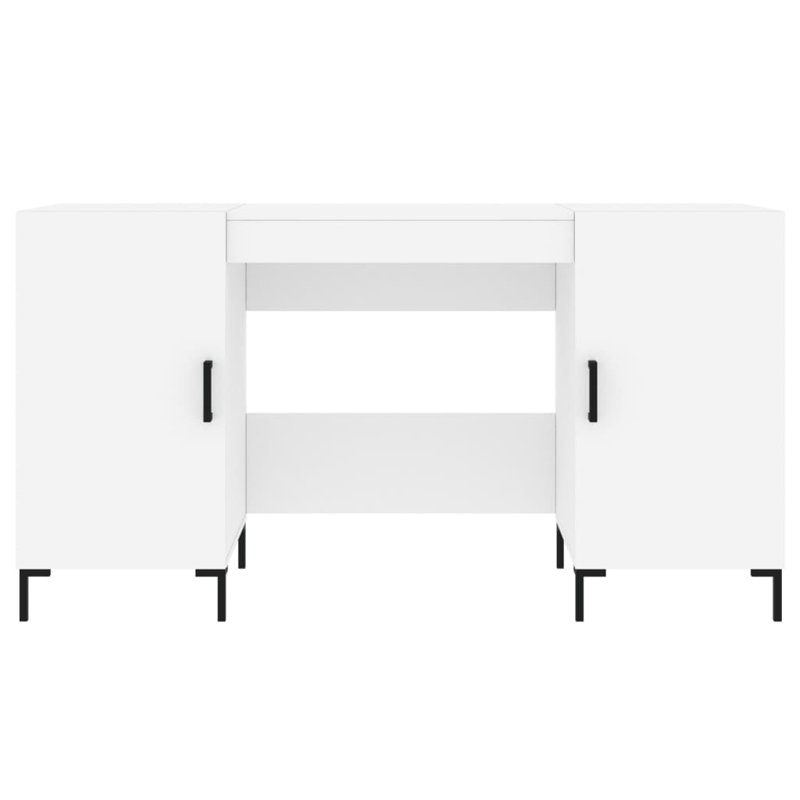 Diawara Metal Base Writing Desk, White