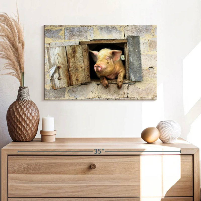Brampt Smiling Pig, 16" H x 24" W