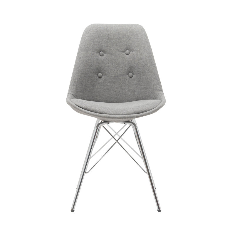 Heath 19.3'' H Fabric Upholstered Side Chair, Gray, 2