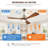 52" Solid Wood Blades Ceiling Fan with Remote-1013826724-1013826725