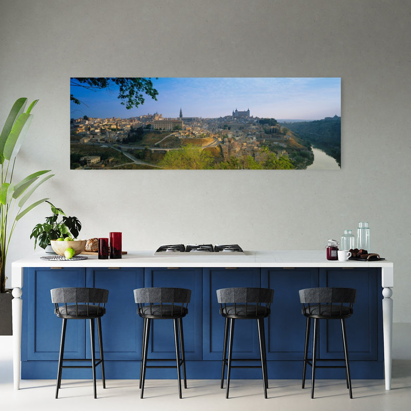 Aerial View Of A City Toledo Spain by Peter Adams - 1 Piece Wrapped Canvas Panoramic Wall Art, 50.8 cm H x 152.4 cm W