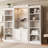 78.75'' Tall 3-Pieces Bookcase, Display Cabinet with 5 Colors Adjustable LED Ceiling Light-183662917