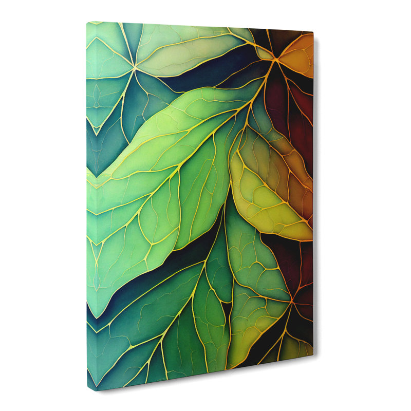 Ivy Leaf Expressionism Style Vol.1 - Wrapped Canvas Print, 50cm H x 35cm W x 3cm D