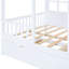 Lit de jour en bois pleine grandeur avec lit gigogne simple, blanc pour chambre à coucher, cadre pratique
