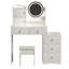 Meuble-lavabo moderne blanc avec miroir et tablettes - 5 tiroirs et plus, rangement spacieux à DEL blanc, éclairage 3 couleurs, rangement, mobilier de chambre à coucher