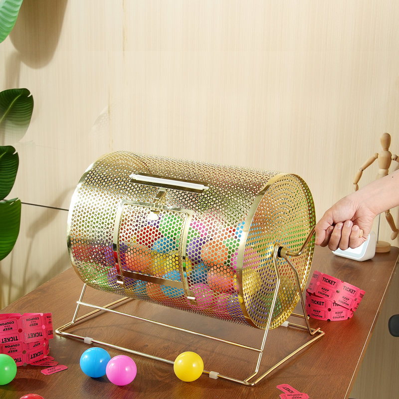 Tambour de tombola, peut contenir 5000 billets ou 200 balles de ping-pong,