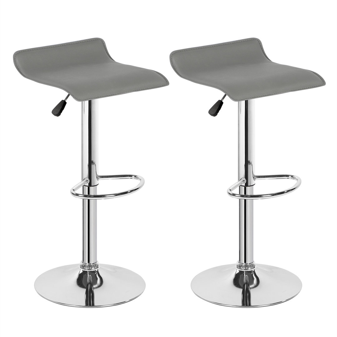 Cogburn Height Adjustable Swivel Bar Stool Set of 2