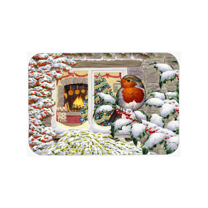 Caroline's Treasures European Robin Glass Cutting Board