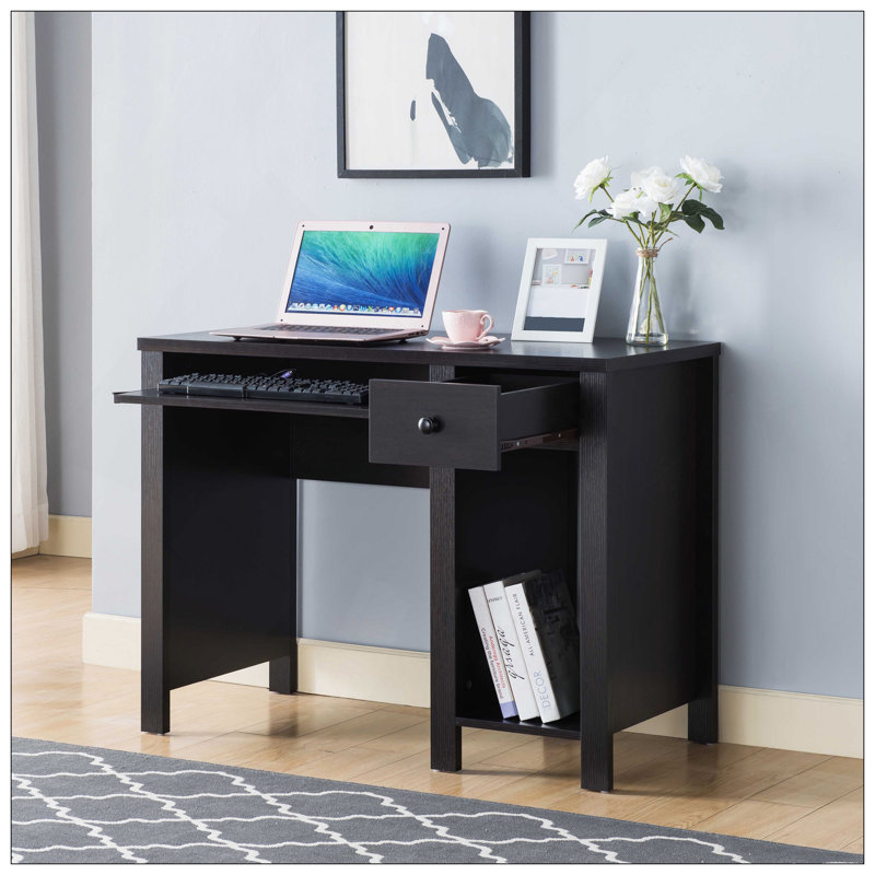 Akol Computer Desk, Keyboard Drawer And Storage, Espresso, Left Hand Return, No